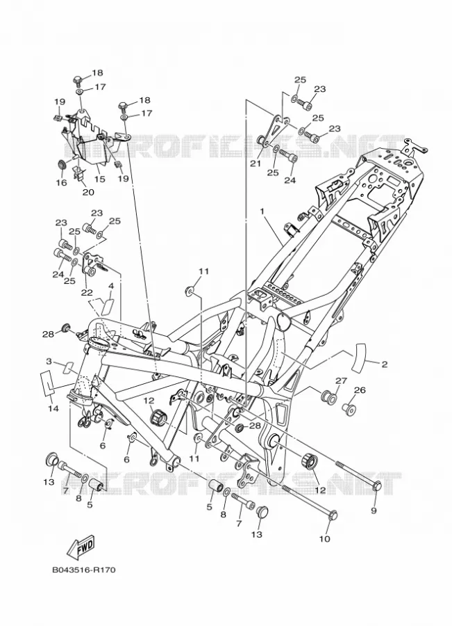 CADRE Yamaha MOTO 300 2018 MT  MTN320-A