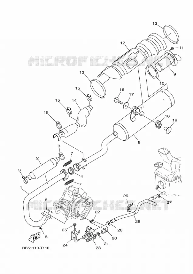 ECHAPPEMENT Yamaha QUAD 450 2018 KODIAK  YFM450FWAD