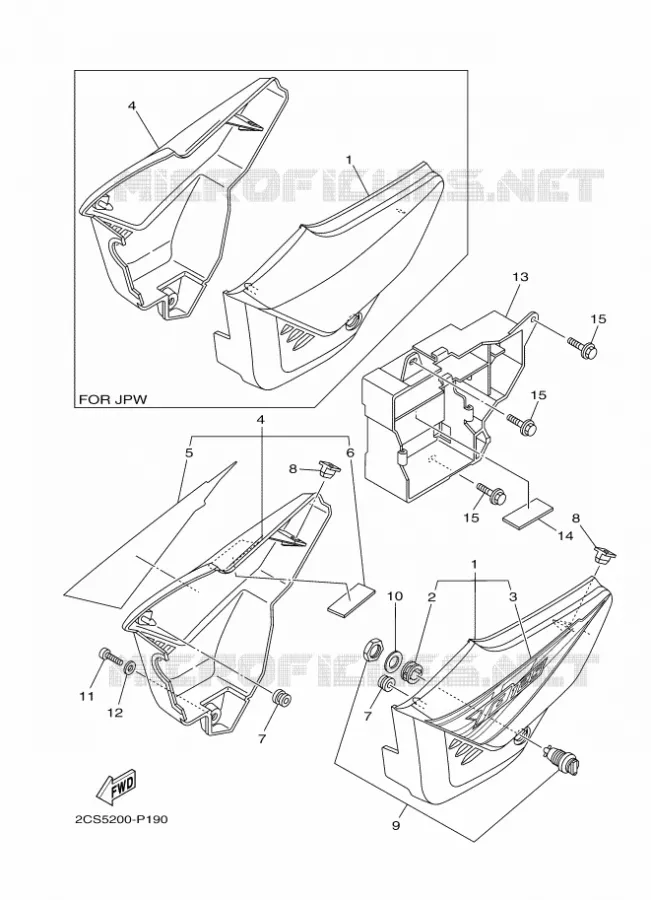 COUVERCLE LATERAL Yamaha MOTO 125 2017 YB  YB125