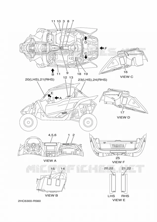 EMBLEME / ETIQUETTE 1 Yamaha SIDE BY SIDE 1000 2017 YXZ  YXZ1000E