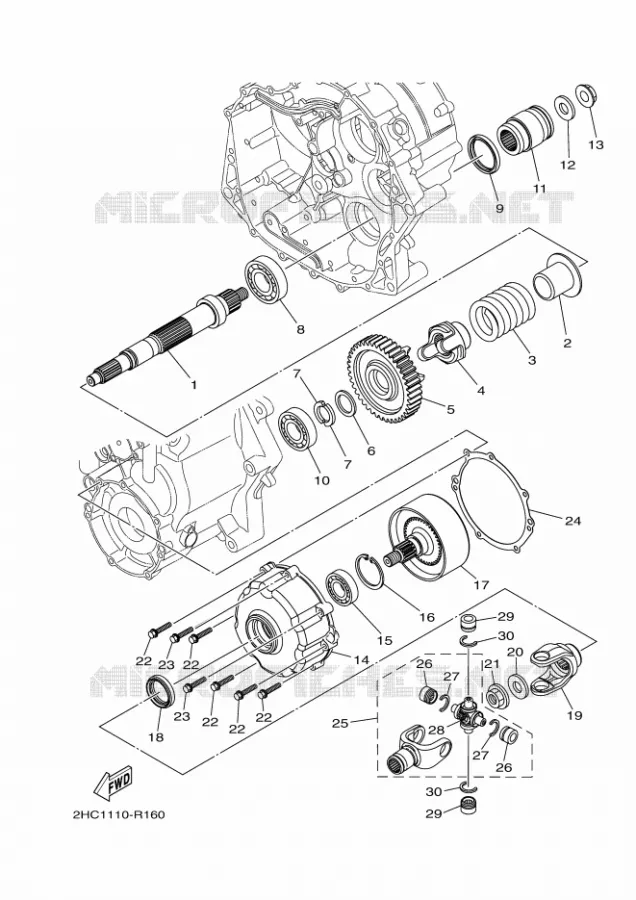 TRANSMISSION INTERMEDIAIRE Yamaha SIDE BY SIDE 1000 2017 YXZ  YXZ1000E