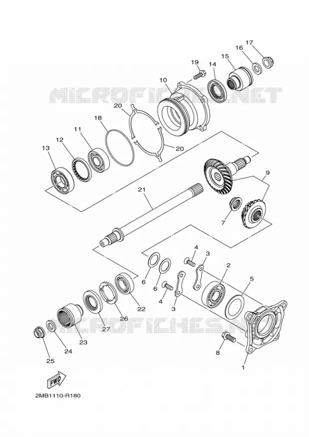 TRANSMISSION INTERMEDIAIRE Yamaha SIDE BY SIDE 700 2017 WOLVERINE  YXE700E
