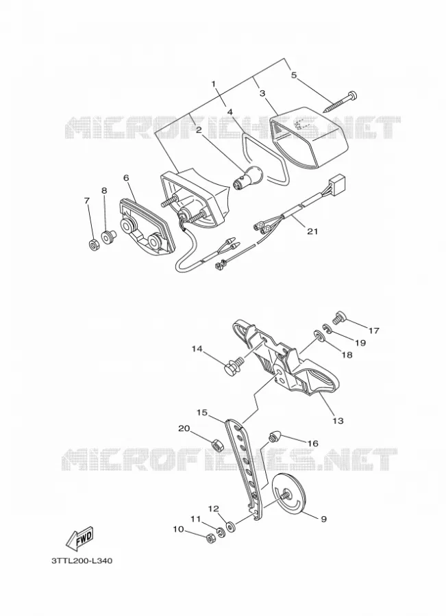 FEU ARRIERE Yamaha MOTO 125 2017 DT  DT125