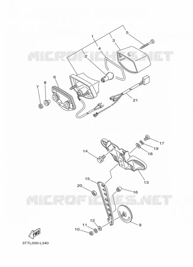 FEU ARRIERE Yamaha MOTO 125 2017 DT  DT125