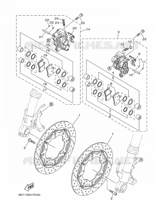 ETRIER DE FREIN AVANT Yamaha MOTO 1000 2017 MT  MTN1000