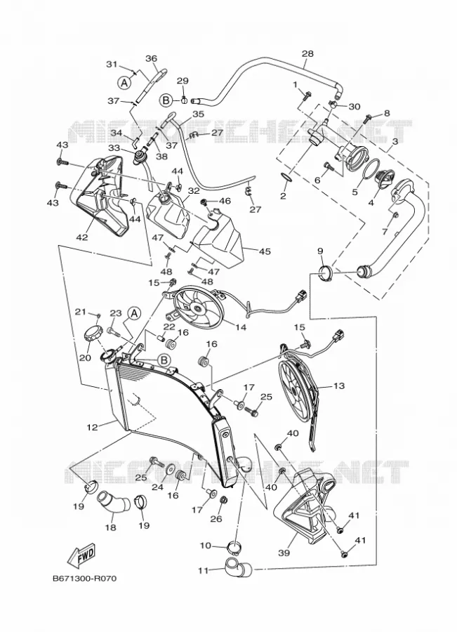 RADIATEUR / DURITES Yamaha MOTO 1000 2017 MT  MTN1000