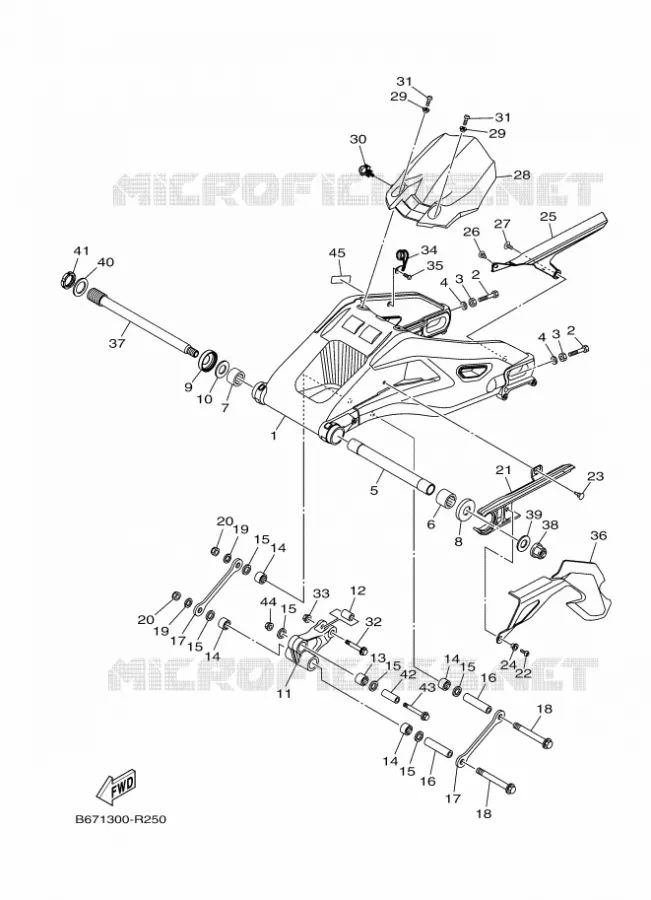 BRAS ARRIERE Yamaha MOTO 1000 2017 MT  MTN1000