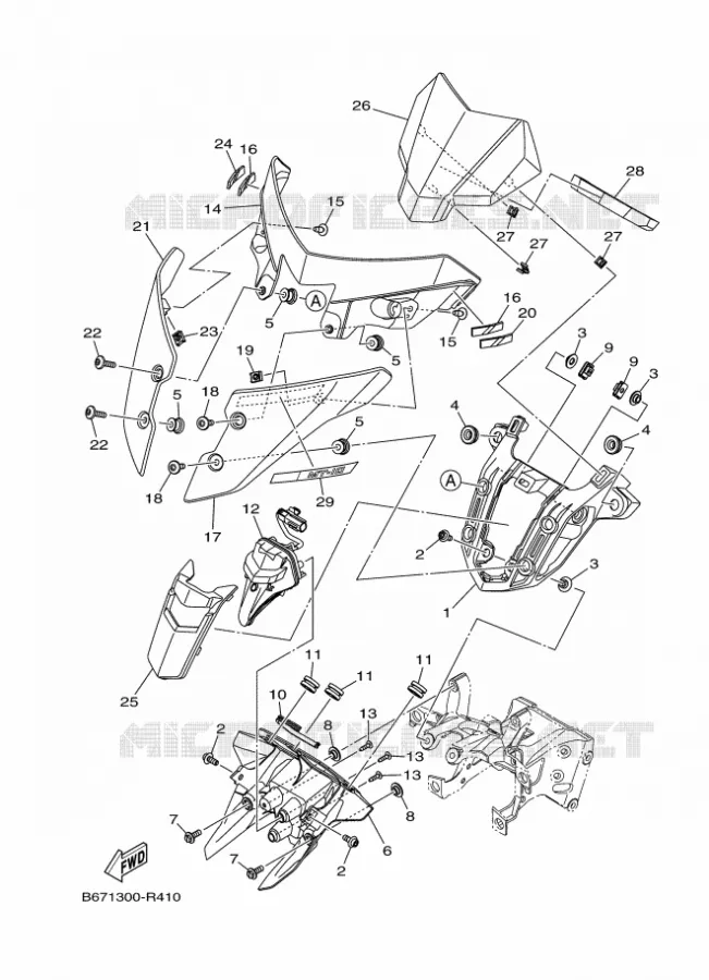 CARENAGES 2 Yamaha MOTO 1000 2017 MT  MTN1000