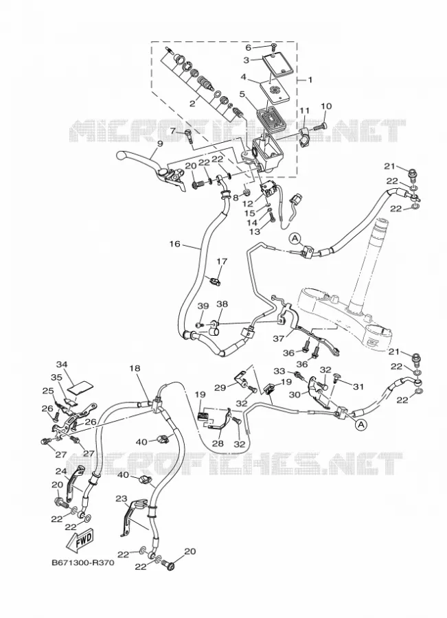 MAITRE CYLINDRE DE FREIN AVANT Yamaha MOTO 1000 2017 MT  MTN1000