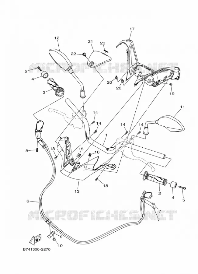 GUIDON ET CABLES Yamaha SCOOTER 300 2017 XMAX  CZD300-A
