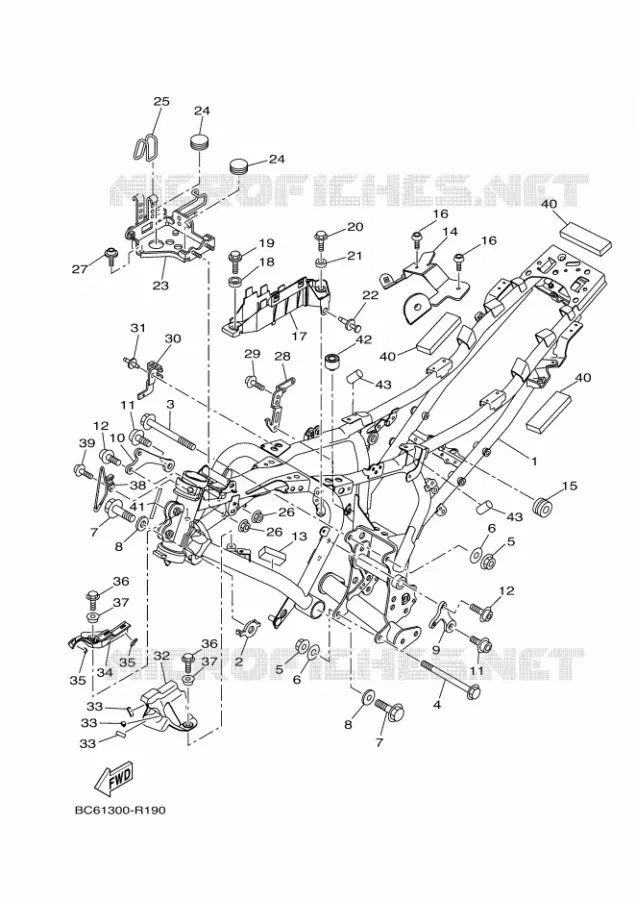 CADRE Yamaha MOTO 700 2017 TRACER  MTT690P-AB