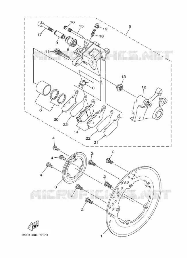 ETRIER DE FREIN ARRIERE Yamaha MOTO 900 2017 XSR  MTM850