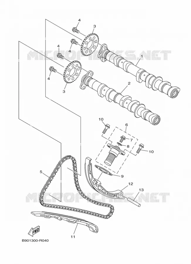 ARBRE A CAMES / CHAINE DE DISTRIBUTION Yamaha MOTO 900 2017 XSR  MTM850