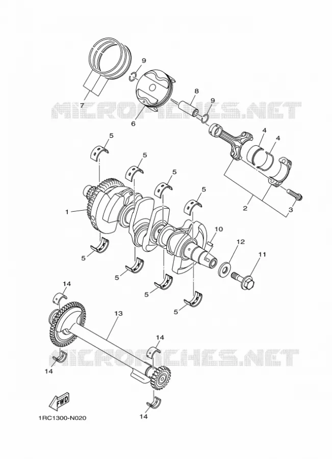 VILEBREQUIN / PISTON Yamaha MOTO 900 2017 XSR  MTM850