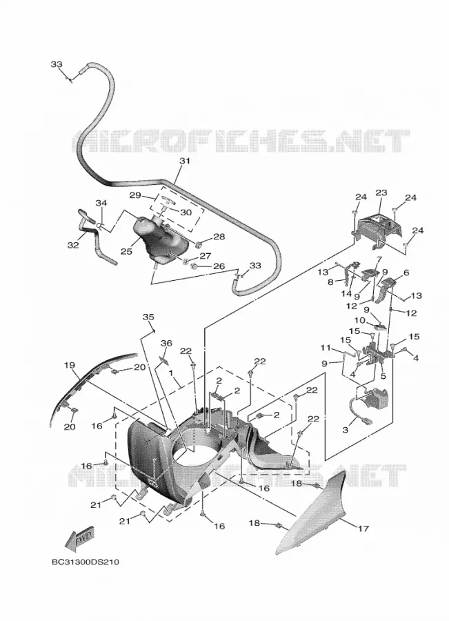 COUVERCLE LATERAL 2 Yamaha SCOOTER 530 2017 TMAX DX  XP530D-A
