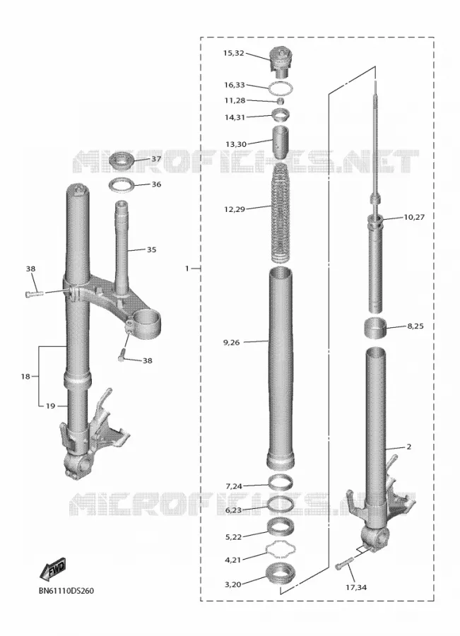 FOURCHE Yamaha MOTO 600 2017 R6  YZF600