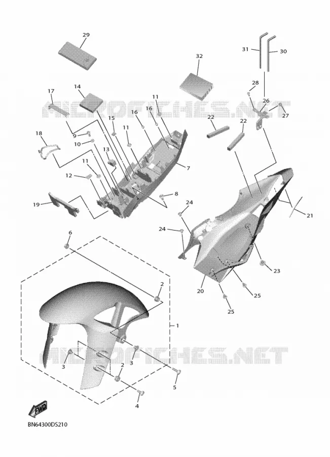 GARDE BOUE Yamaha MOTO 600 2017 R6  YZF600