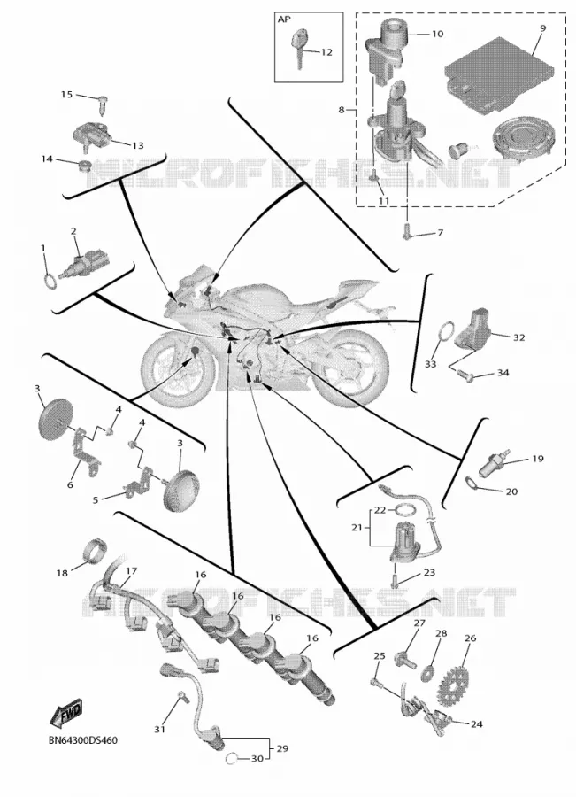 PARTIE ELECTRIQUE 1 Yamaha MOTO 600 2017 R6  YZF600