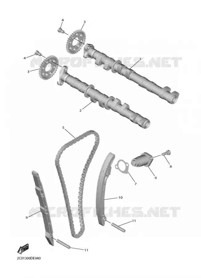 ARBRE A CAMES / CHAINE DE DISTRIBUTION Yamaha MOTO 600 2017 R6  YZF600