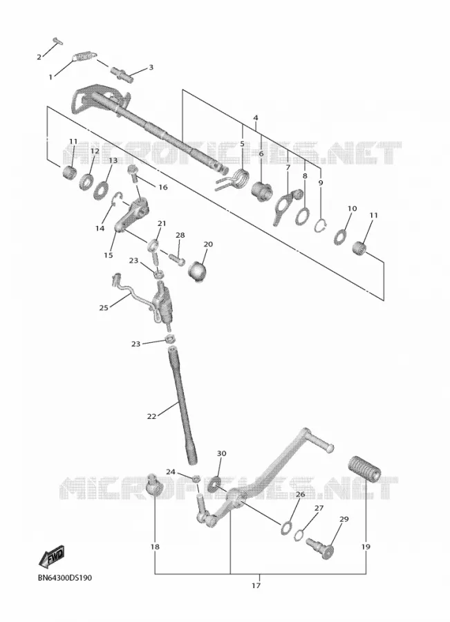 AXE DE SELECTEUR / PEDALE Yamaha MOTO 600 2017 R6  YZF600