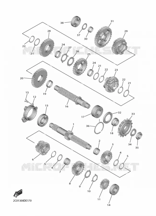 TRANSMISSION Yamaha MOTO 600 2017 R6  YZF600