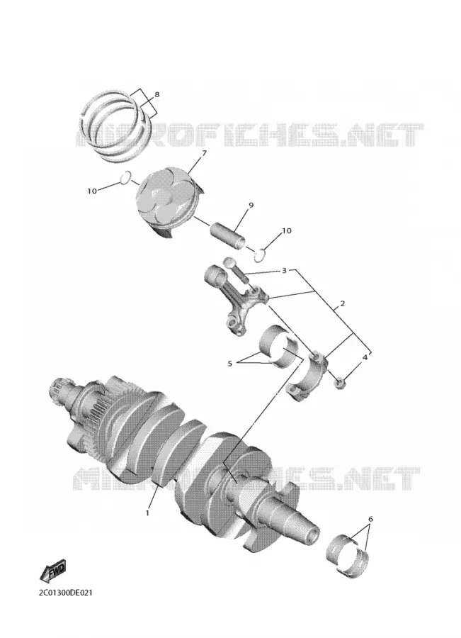 VILEBREQUIN / PISTON Yamaha MOTO 600 2017 R6  YZF600