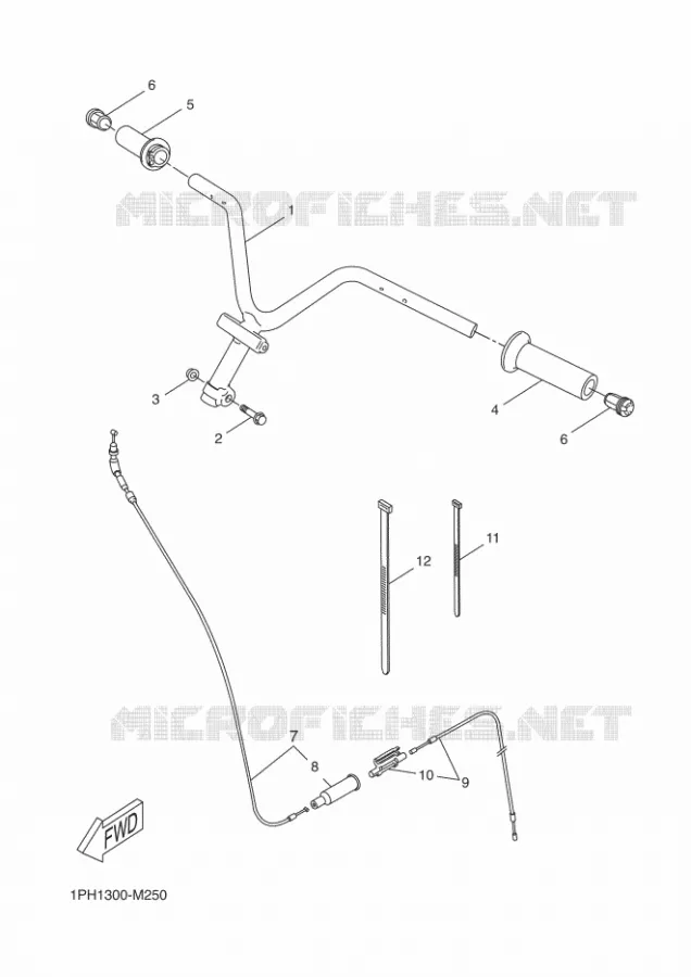 GUIDON ET CABLES Yamaha SCOOTER 50 2016 AEROX  NS50