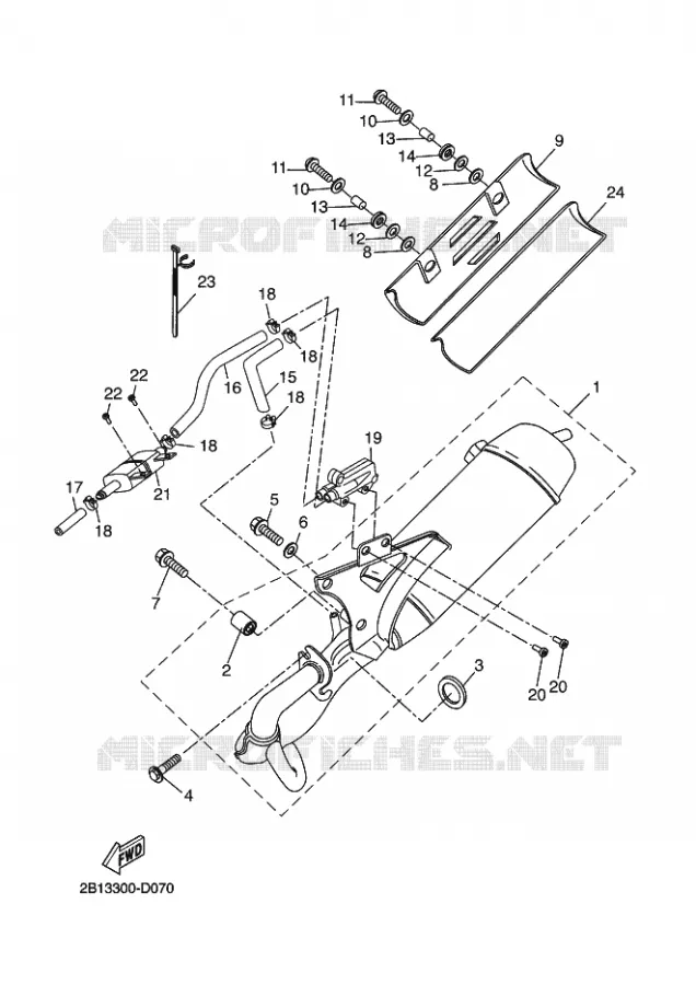 ECHAPPEMENT Yamaha SCOOTER 50 2014 SLIDER  EW50N