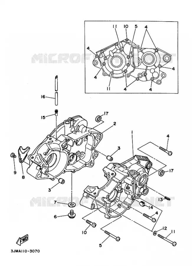 CARTER MOTEUR Yamaha QUAD 200 2001 BLASTER  YFS200