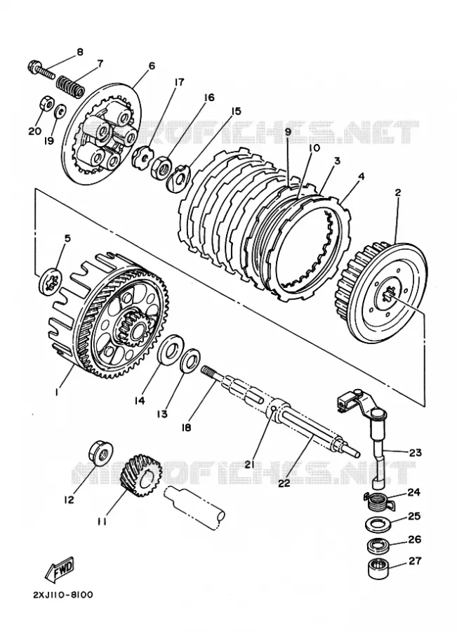 EMBRAYAGE DE DEMARREUR Yamaha QUAD 200 2001 BLASTER  YFS200