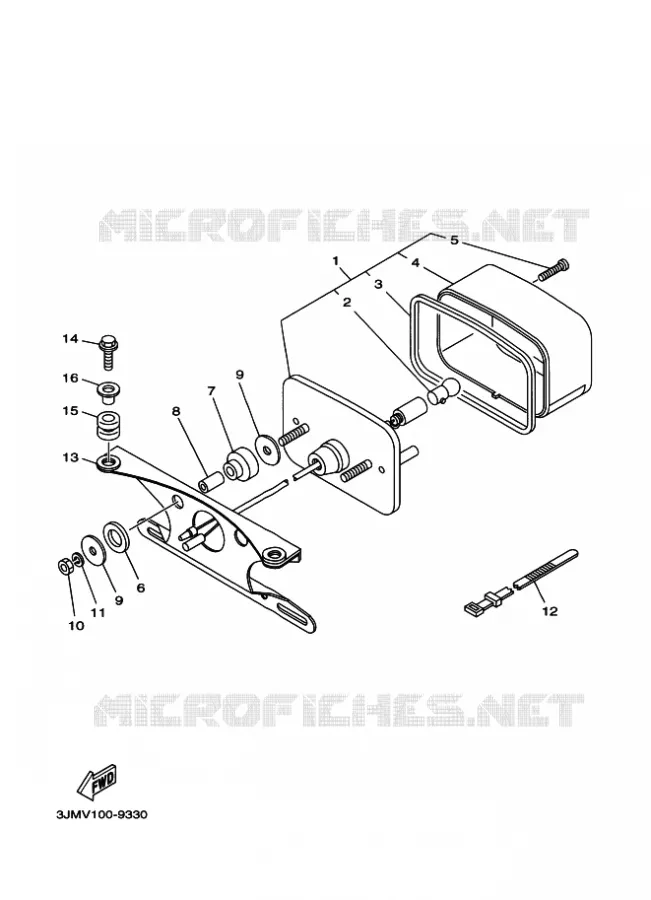 FEU ARRIERE 2 Yamaha QUAD 200 2001 BLASTER  YFS200