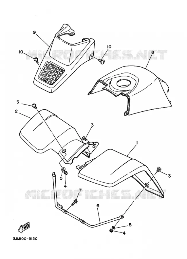 GARDE BOUE AVANT Yamaha QUAD 200 2002 BLASTER  YFS200