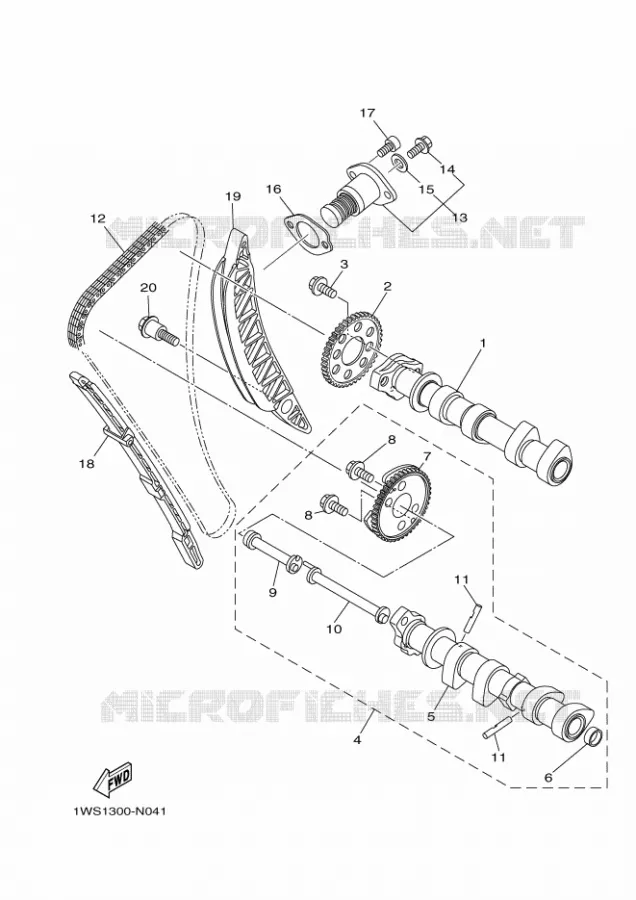 ARBRE A CAMES / CHAINE DE DISTRIBUTION Yamaha MOTO 700 2016 MT  MT07A