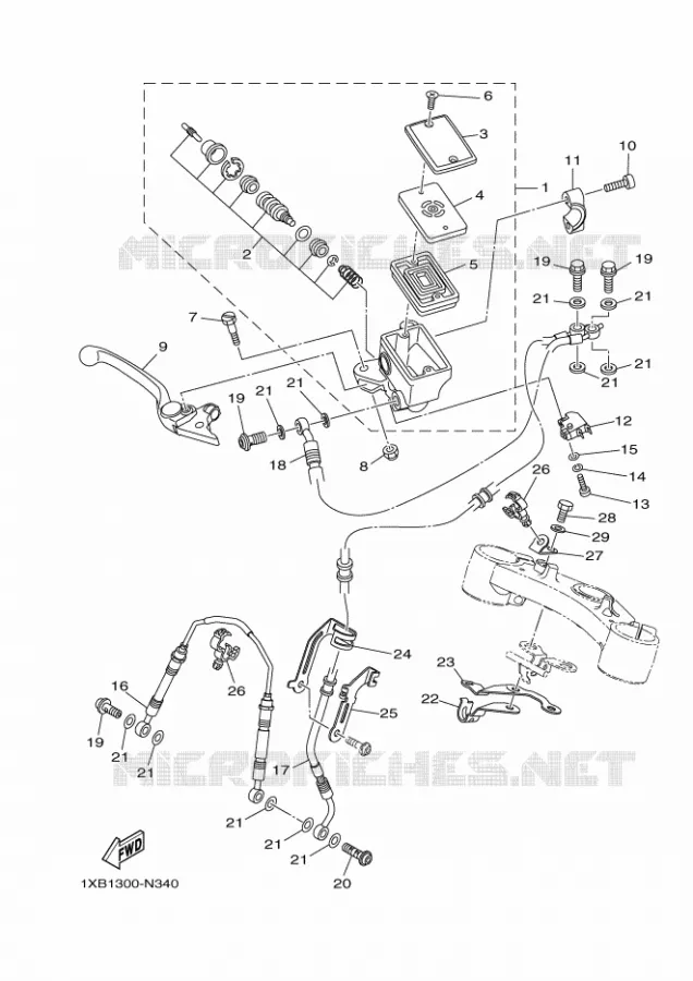 MAITRE CYLINDRE DE FREIN AVANT Yamaha MOTO 700 2016 MT  MT07A