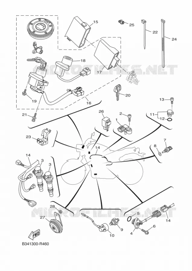 PARTIE ELECTRIQUE 2 Yamaha MOTO 700 2016 XSR  MTM690-U