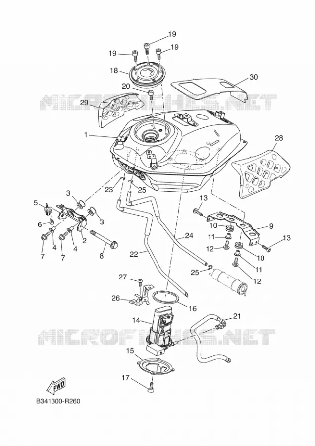 RESERVOIR A ESSENCE Yamaha MOTO 700 2016 XSR  MTM690-U
