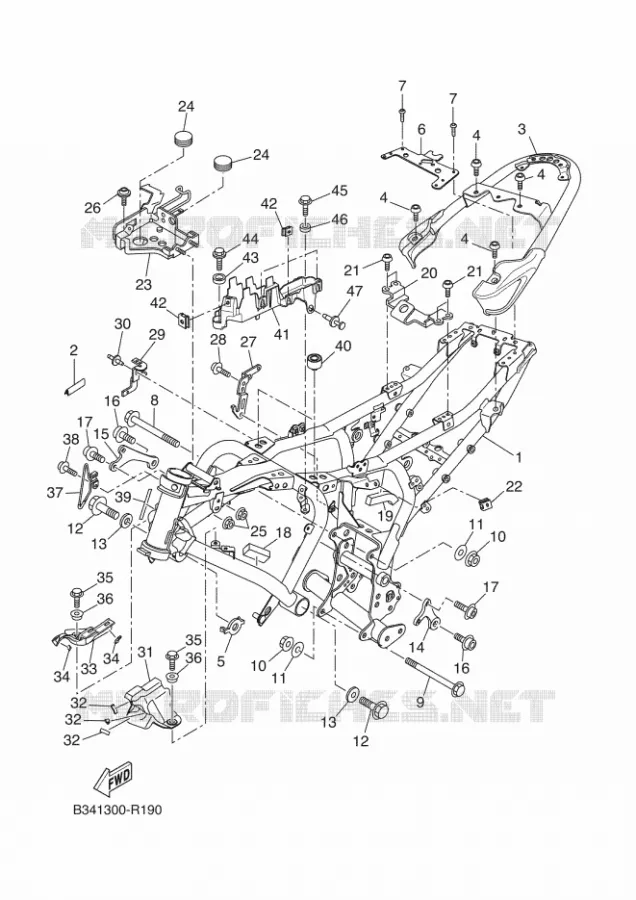 CADRE Yamaha MOTO 700 2016 XSR  MTM690-U