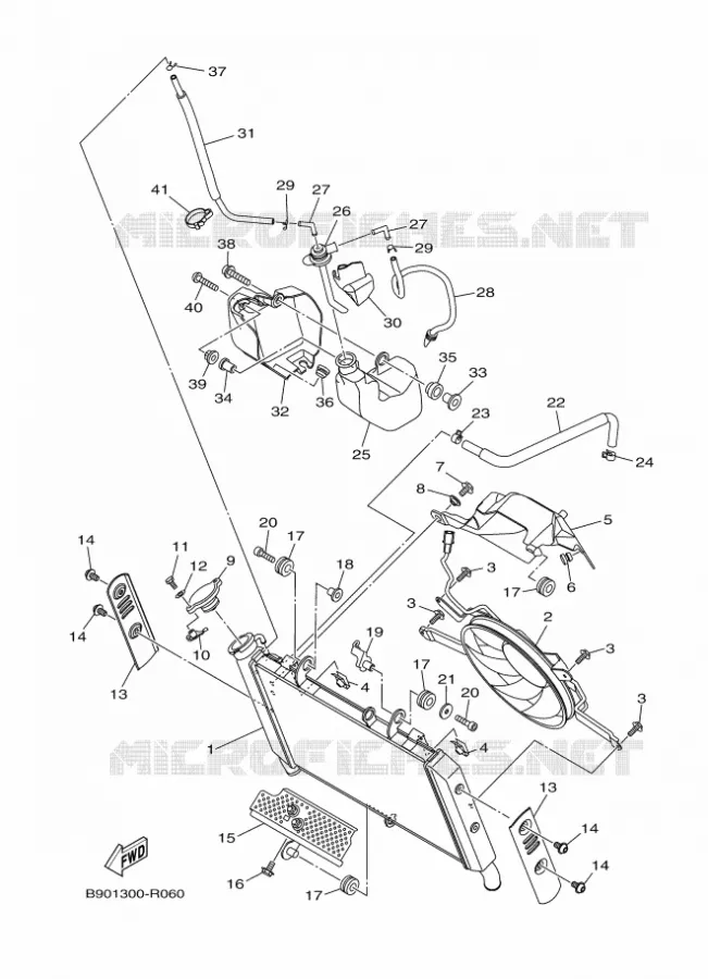 RADIATEUR / DURITES Yamaha MOTO 900 2016 XSR  MTM850