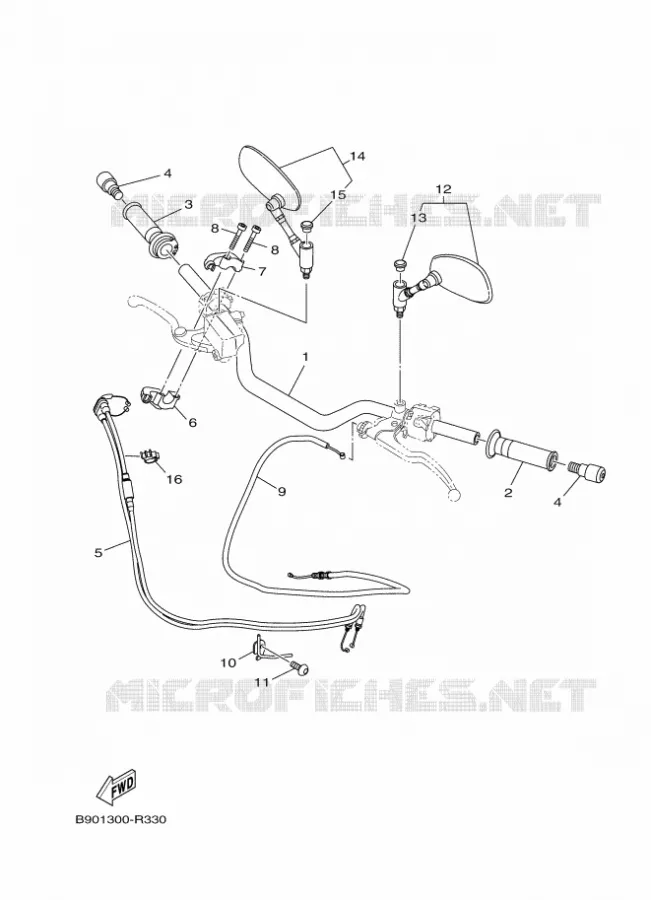 GUIDON ET CABLES Yamaha MOTO 900 2016 XSR  MTM850
