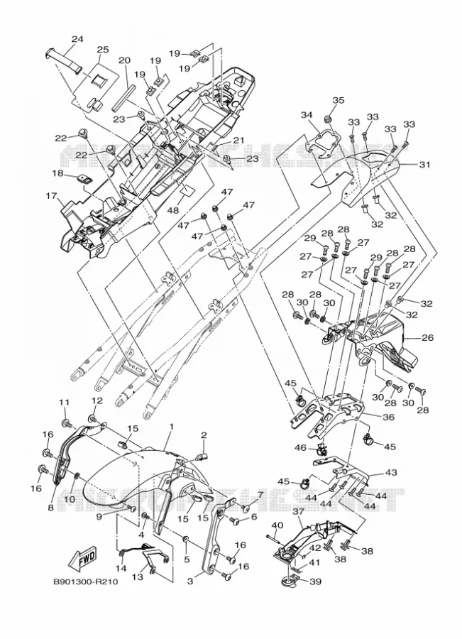 GARDE BOUE Yamaha MOTO 900 2016 XSR  MTM850