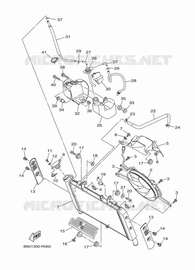 RADIATEUR / DURITES Yamaha MOTO 900 2016 XSR  MTM850