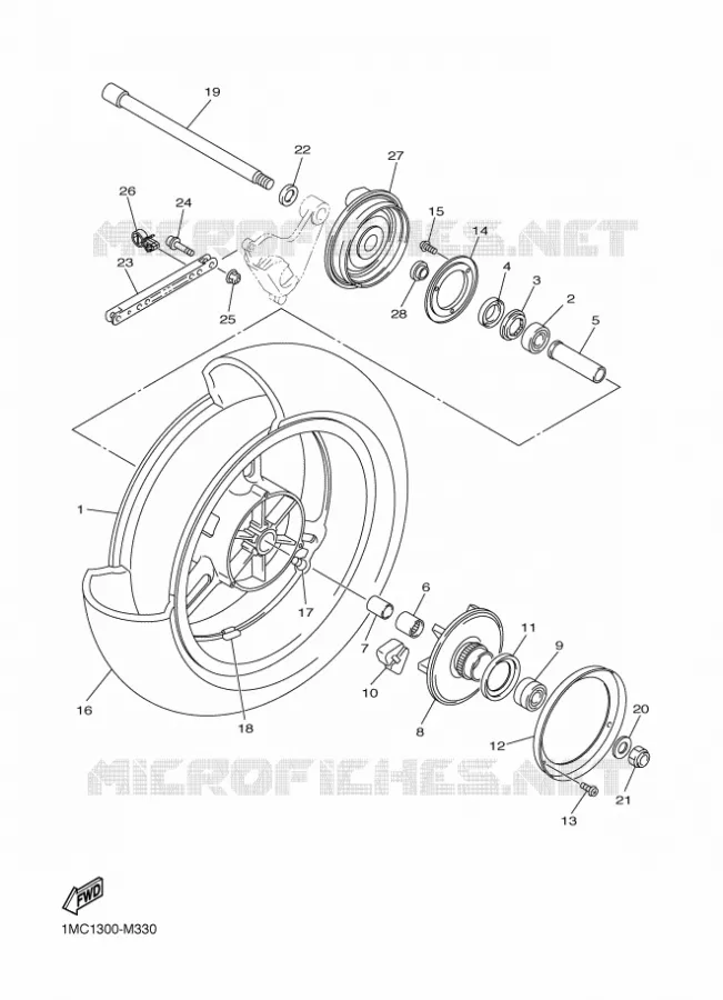 ROUE ARRIERE Yamaha MOTO 1300 2016 FJR  FJR1300-AE