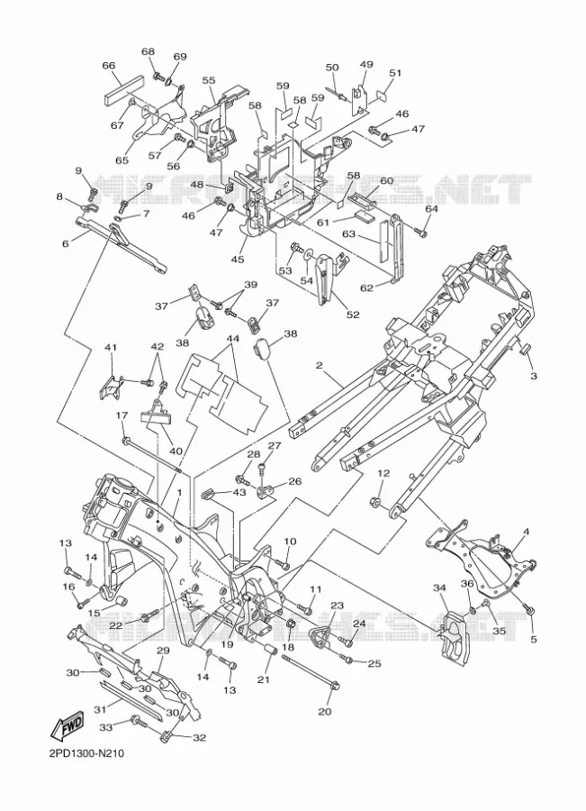 CADRE Yamaha MOTO 1300 2016 FJR  FJR1300-AE
