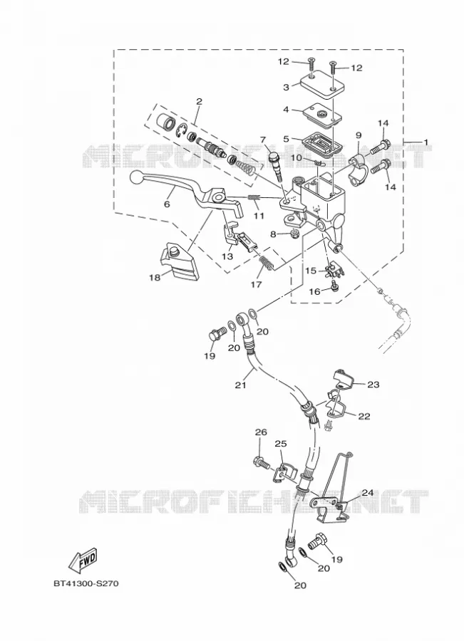 MAITRE CYLINDRE DE FREIN AVANT Yamaha MOTO 125 2017 YS  YS125-5C