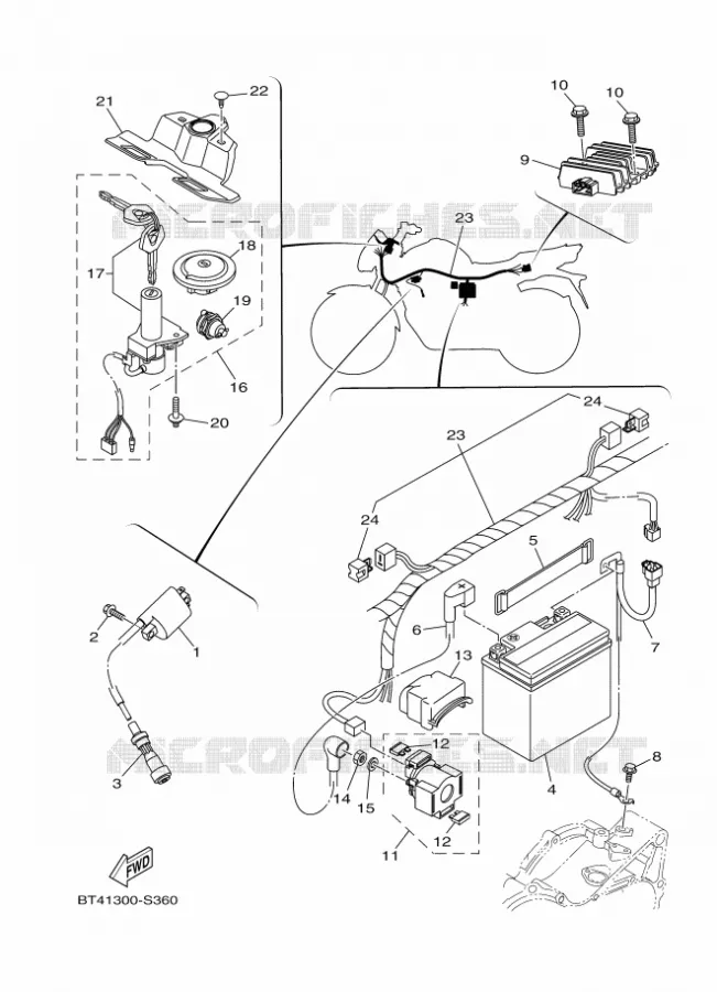 PARTIE ELECTRIQUE 1 Yamaha MOTO 125 2017 YS  YS125-5C