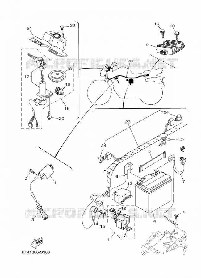 PARTIE ELECTRIQUE 1 Yamaha MOTO 125 2017 YS  YS125-5C