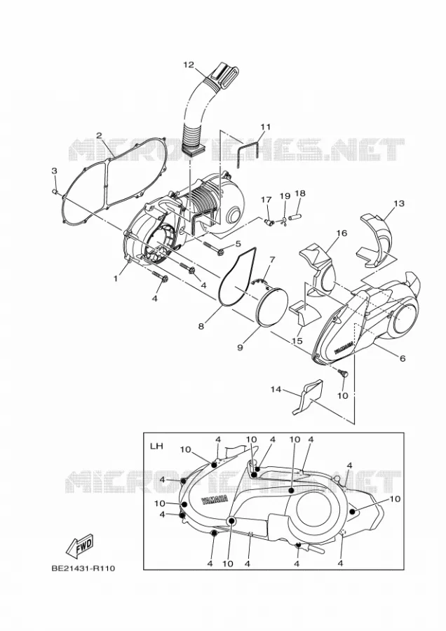 CARTER - MOTEUR 1 Yamaha SCOOTER 125 2017 TRICITY  MWS125-C