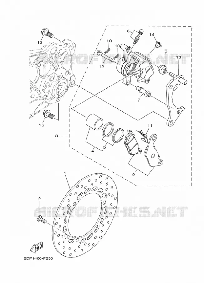 ETRIER DE FREIN ARRIERE Yamaha SCOOTER 125 2017 TRICITY  MWS125-C