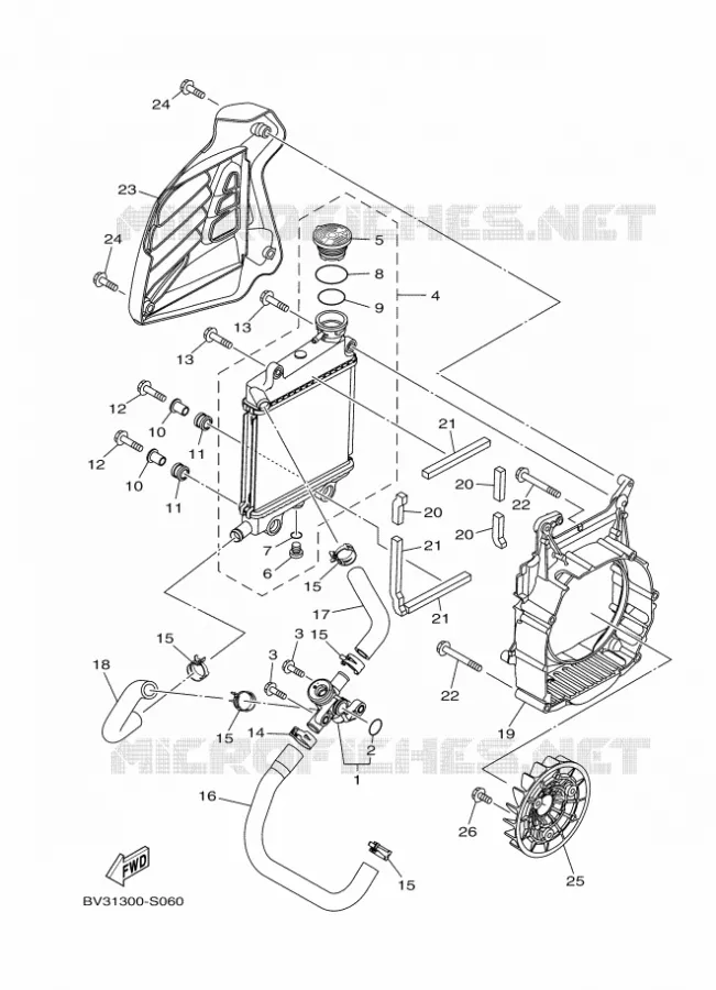RADIATEUR / DURITES Yamaha SCOOTER 150 2017 NMAX  GPD150-A