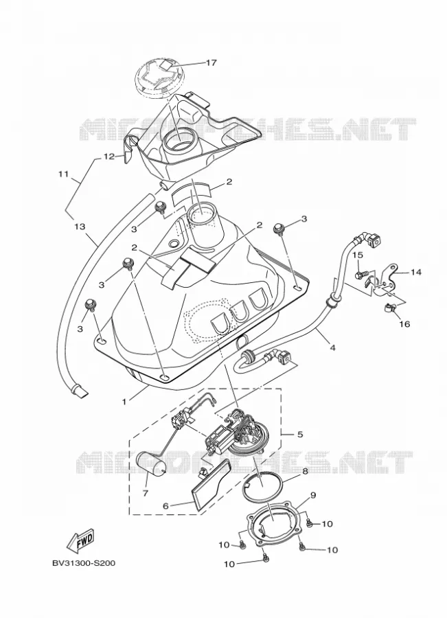 RESERVOIR A ESSENCE Yamaha SCOOTER 150 2017 NMAX  GPD150-A